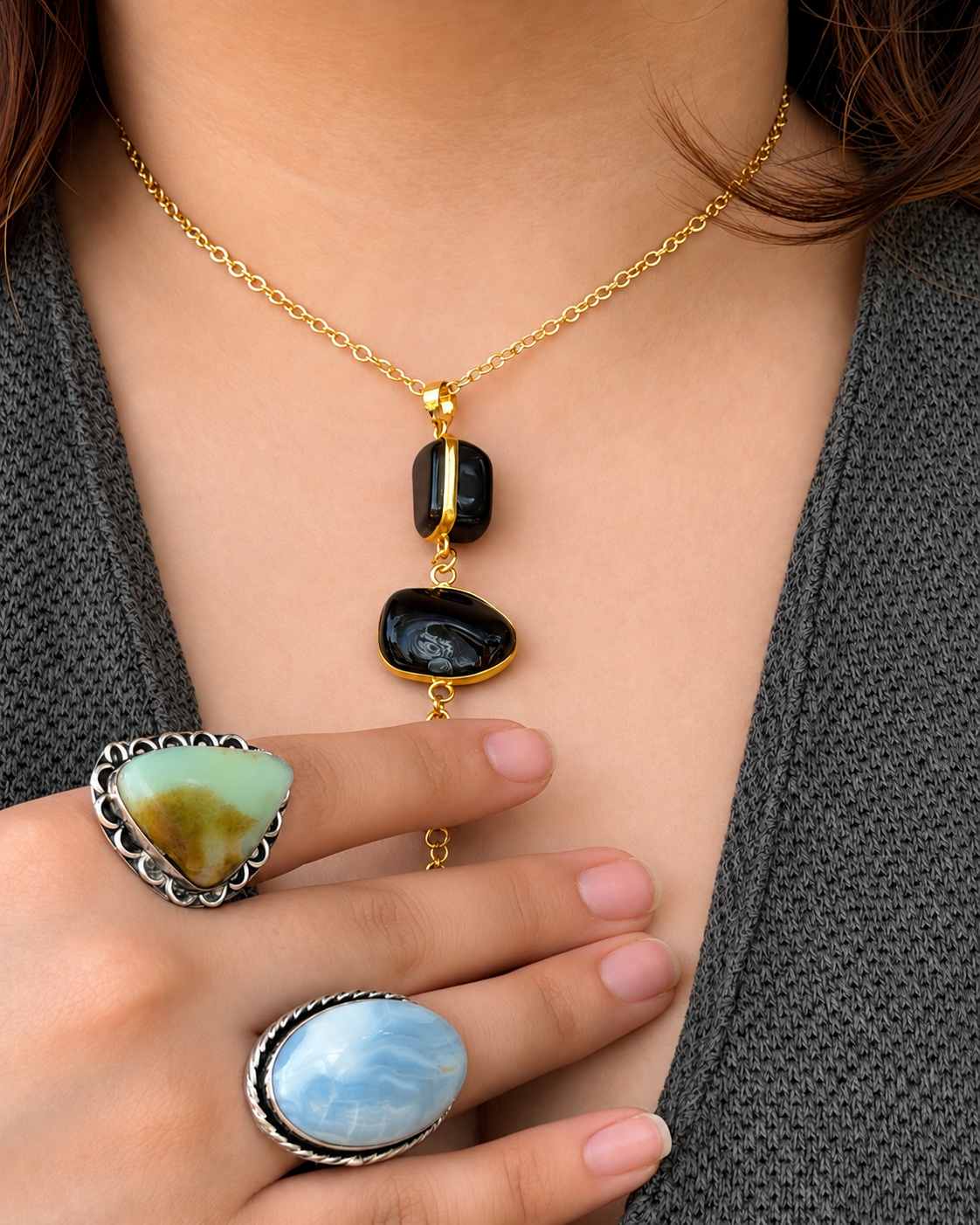 Blue Majesty Long Pendant